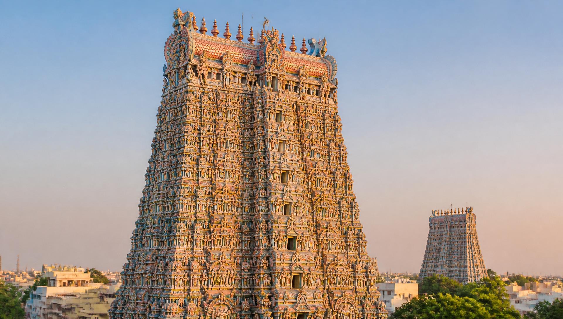 Madurai Meenakshi temple and Kanyakumari coast